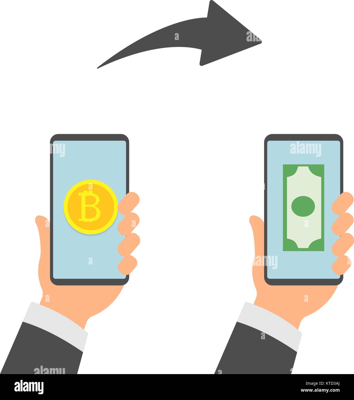 Flat Modern Design Concept Of Cryptocurrency Technology Bitcoin - 
